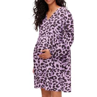 Vestido de lactancia negro/morado para mujer Mamalicious Tess ver 0