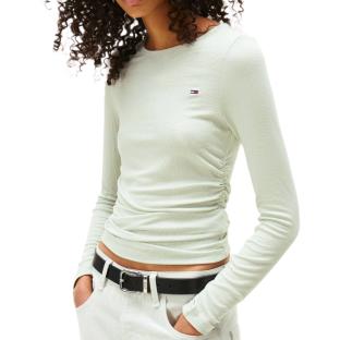 T-shirt Vert Femme Tommy Hilfiger Tjw Slim Ruched vue 0