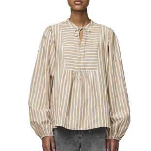 Blouse Blanc/Beige Femme Pieces Lilia vue 3