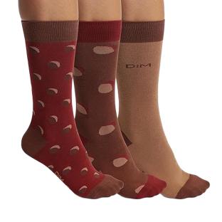 X3 Paires de Chaussettes Rouges Homme Dim X3 pas cher