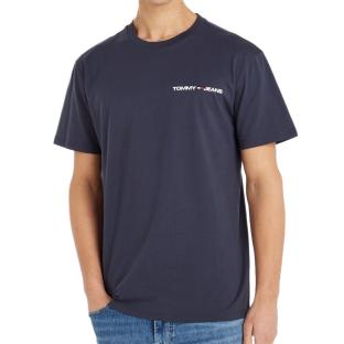 T-shirt Marine Homme Tommy Hilfiger Linear pas cher