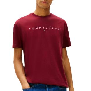 T-Shirt Bordeaux Homme Tommy Hilfiger Reg Linear pas cher