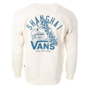 Sweat Blanc Homme Vans Coffee Fleece vue 2
