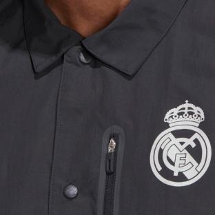 Real Madrid Veste Anthracite Homme Adidas Coach vue 3