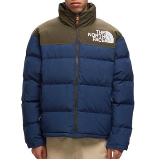 Doudoune Bleu/Kaki Homme The North Face Nuptse pas cher