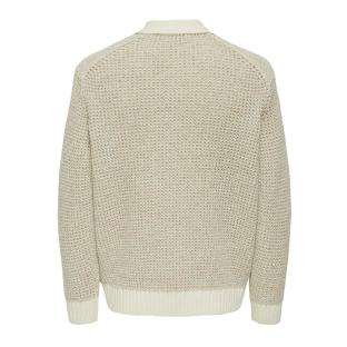 Polo Manches Longues Beige Homme Only & Sons Salf vue 0