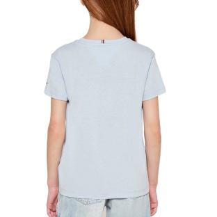 T-Shirt Bleu Clair Fille Tommy Hilfiger Script vue 2
