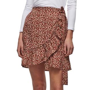 Jupe Marron à fleurs Femme Only Olivia pas cher