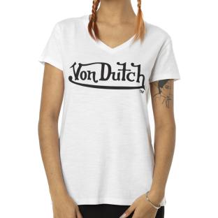 T-shirt Blanc Femme Von Dutch Slub pas cher