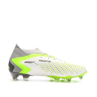 Chaussures de Foot Blanc/Gris/Vert Adidas Predator Accuracy.1 FG vue 2