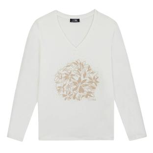 T-Shirt Manches Longues Blanc Femme TBS LUGDOTEE vue 0