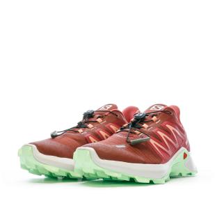 Chaussures de trail Rouge/Vert Femme Salomon Sagacross vue 6