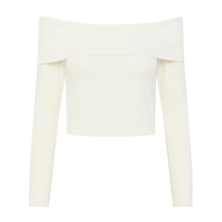 T-Shirt Manches Longues Blanc Femme Pieces Lenda vue 0