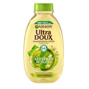 Shampoing Douceur et brillance GARNIER Extrait de tilleul Ultra doux 300ML pas cher