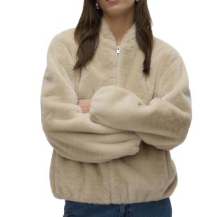 Veste Fausse Fourrure Beige Femme Vero Moda Jaliga pas cher