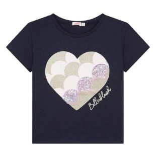 Camiseta azul marino para niña Billieblush U20482 ver 0