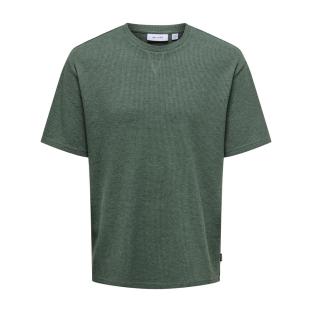 T-shirt Vert Homme Only & Sons Waffle pas cher