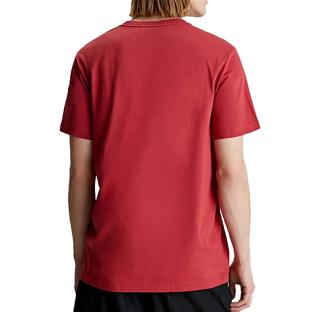 T-shirt Rouge Homme Calvin Klein Jeans Embro Badge vue 2