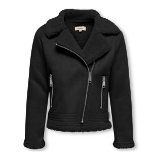 Manteau Noir Fille Kids ONLY Kogdiana Bonded Aviator pas cher
