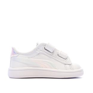 Baskets Blanches Fille Puma Smash 3.0 Holo vue 0