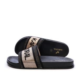 Claquettes Noir Femme Kaporal Tapioca vue 0