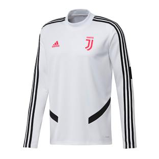 Haut d'entrainement Blanc/Noir Homme Adidas Juventus pas cher