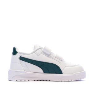 Baskets Blanches/Vertes Garçon Puma Shuffle Downtown vue 0