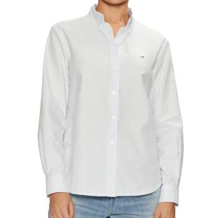 Chemise Bleu/Blanc Femme Tommy Hilfiger Oxford pas cher