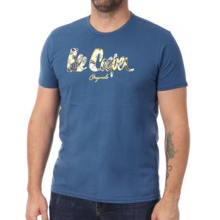T-shirt Bleu Homme Lee Cooper Okil pas cher