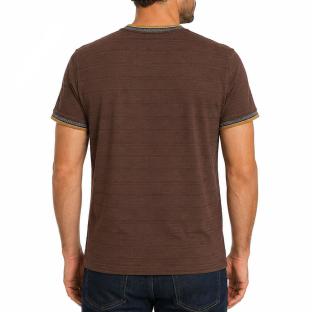 T-Shirt Marron Homme RMS26 Rayures vue 0