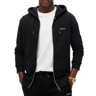 Sweat Zippé Noir Homme Superdry Plain Hood pas cher