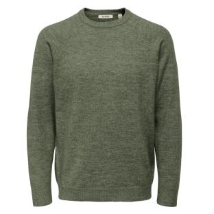 Pull Kaki Homme Only & Sons Thomas pas cher