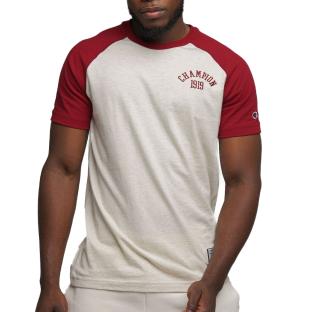 T-shirt Écru/Rouge Homme Champion 216576 pas cher