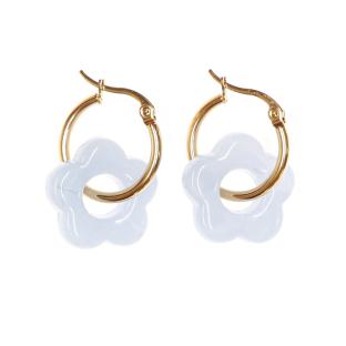 Boucles Oreilles Bleu Ciel Femme Clio Blue Fleurs 20mm pas cher
