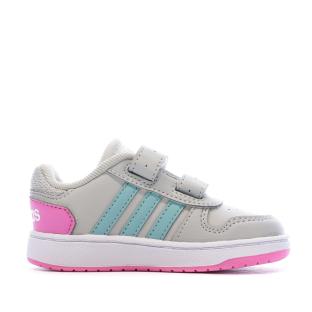 Baskets Grise Fille Adidas Hoops 2.0 vue 2