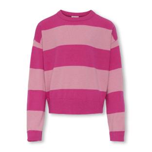 Pull Rose Fille Kids ONLY Kogtala Stripe Oneck pas cher