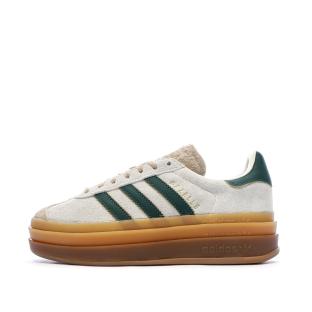 Baskets Beige/Vert Femme Adidas Gazelle Bold pas cher