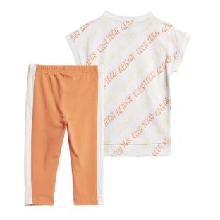Ensemble blanc/orange bébé Adidas I Tight Set vue 2