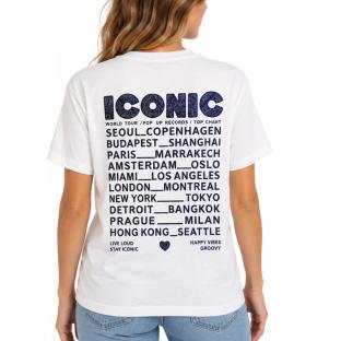 Weißes Damen-T-Shirt „Mutter und Tochter“ mit blauem Iconic-Bandana Ansicht 0