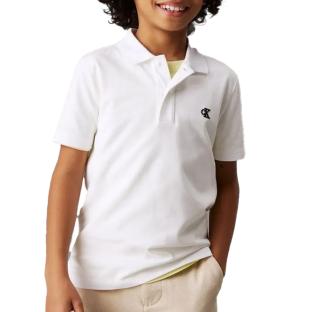 Polo Blanc Garçon Calvin Klein Jeans Essential IB0IB02486 pas cher