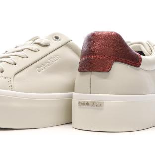Baskets Blanches/Bordeaux Femme Calvin Klein Jeans Vulc vue 7