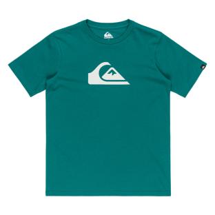 T-Shirt Bleu Canard Garçon Quiksilver Comp Logo pas cher