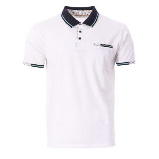 Polo Blanc/Marine Homme RMS26 91301 pas cher