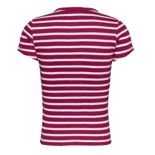 T-Shirt Rose/Blanc Femme Tommy Hilfiger Slim Button vue 2