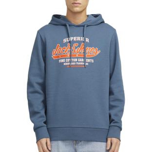 Sweat Bleu/Orange Homme Jack & Jones Logo pas cher