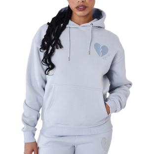 Sweat à Capuche Gris/Bleu Femme Project X Paris à Cœur Brise pas cher