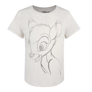 T-Shirt Blanc Femme Disney Bambi Sketch vue 0