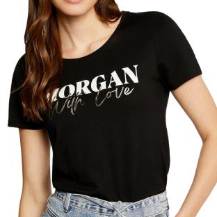 T-shirt Noir Femme Morgan Serigraphie DUNE pas cher