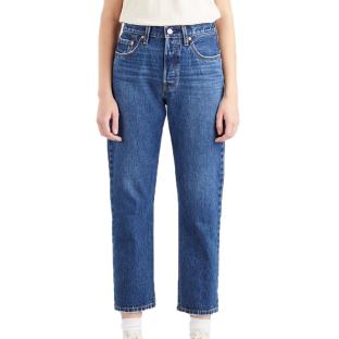 Jean Cropped Bleu Foncé Femme Levi's 501 pas cher