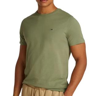 T-Shirt Vert Homme Tommy Hilfiger Slim Jersey pas cher